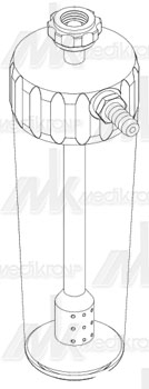 Umidificatore - gorgogliatore per riduttore  ossigeno 1/4 gas 