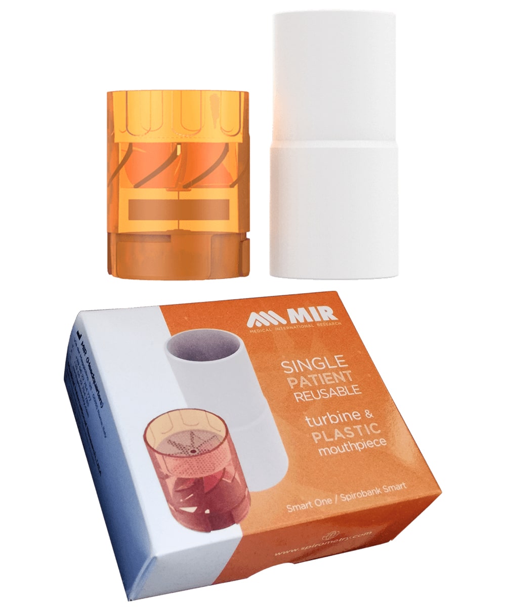 Boccaglio e turbina riutilizzabile FlowMIR compatibile con dispositivi spirometrici professionali