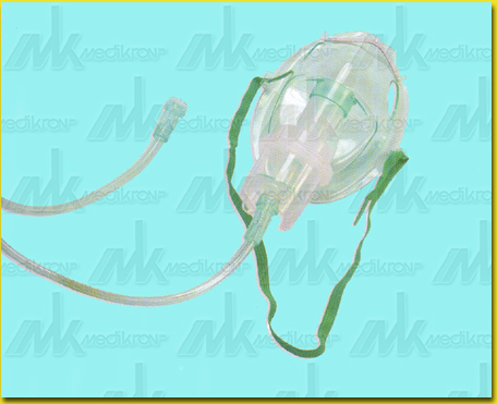 Maschera aerosol con ampolla e tubo di collegam. antisc. ad.cm.210 