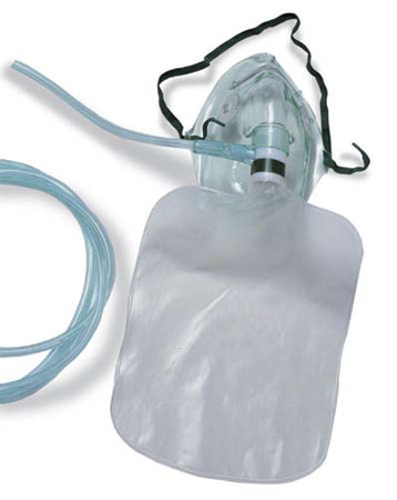 Maschera ossigeno ad. conc. elev, tubo antisch, reservoir,antireflusso 