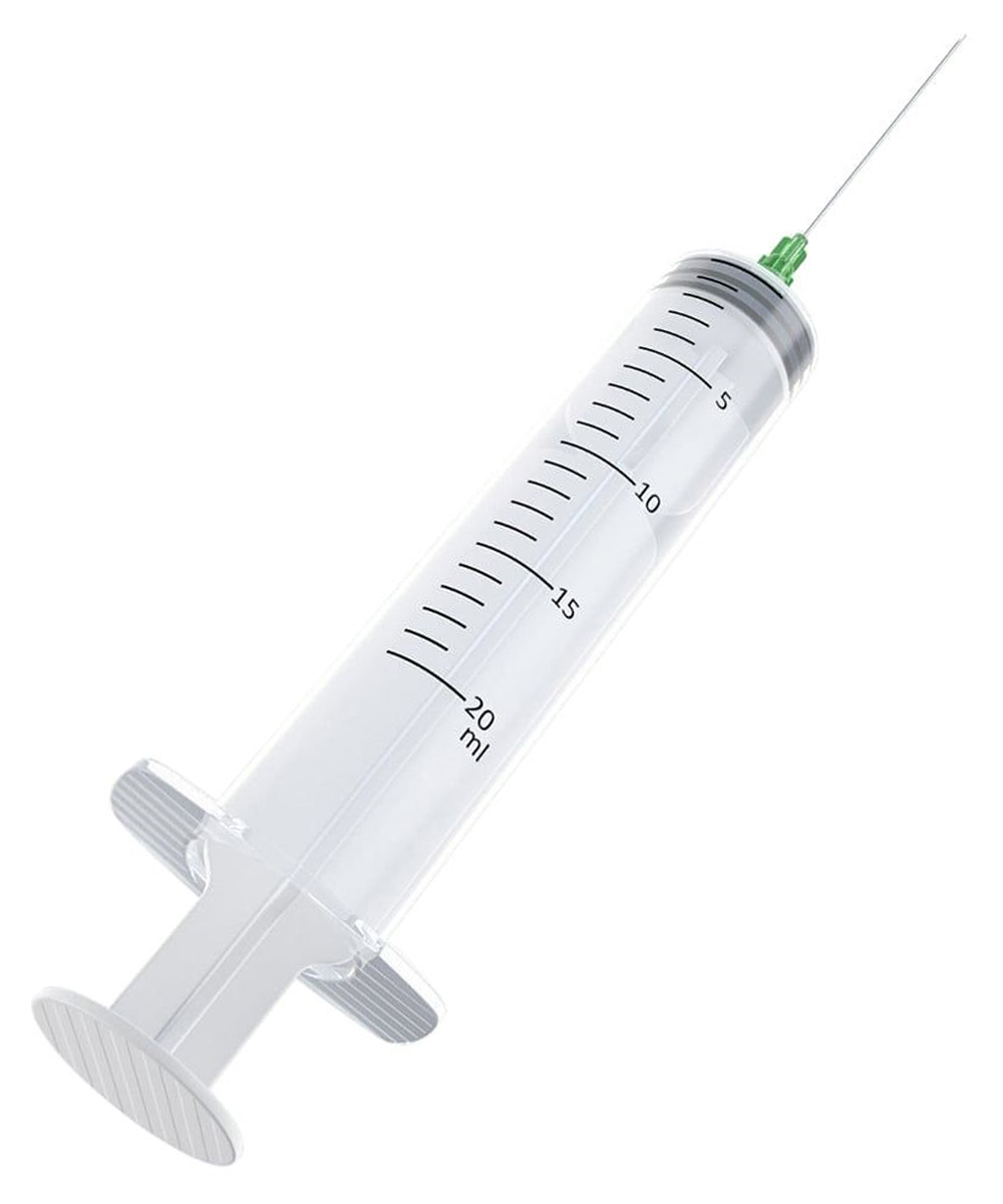 Siringa 20ml con ago a lato 20gx1 1/2 (0,90x40mm), conf 80pz 