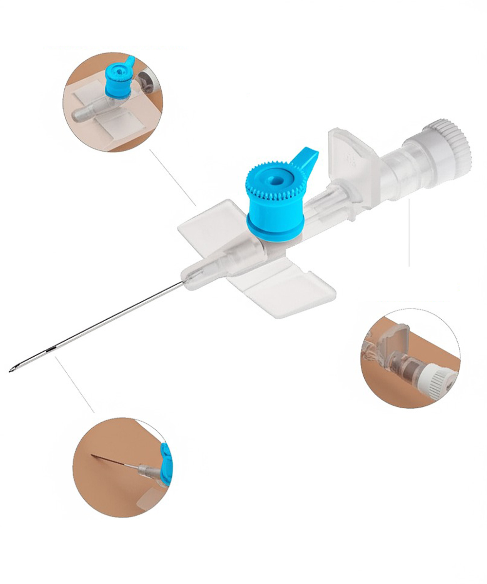 Ago cannula,2 vie, bd venflon 1 instanfl. 22g 0,87x25mm,blu cf. 50 pz. 