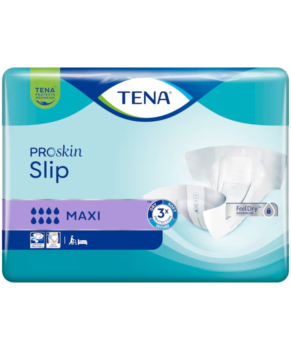 TENA Pants Protect+ Maxi, slip assorbenti monouso con tripla protezione contro perdite, odori e bagnato. Perfetti per comfort e sicurezza quotidiani.