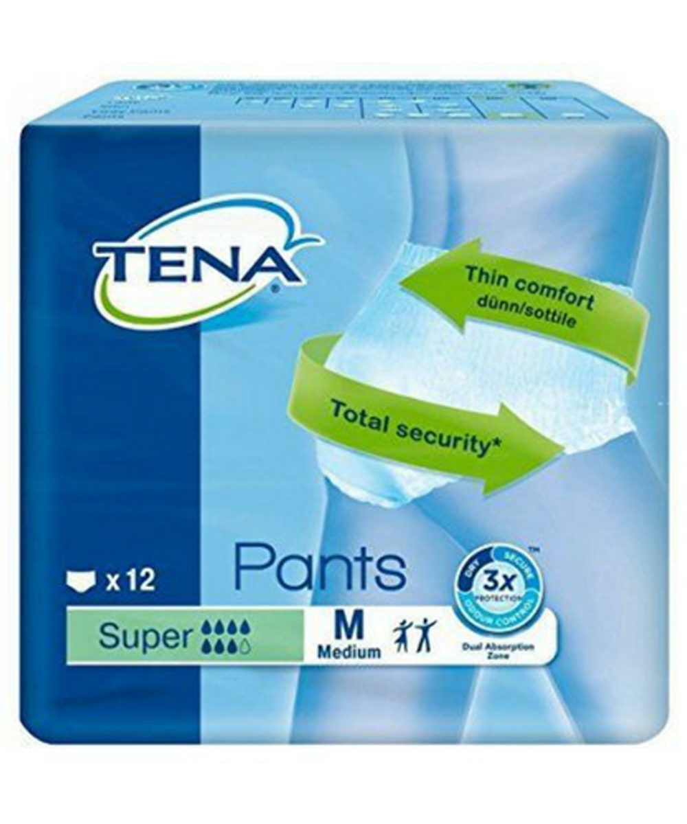 Pannolino mutand.tena pants super mis.media cf.12 pz. new 