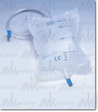 Sacca urina letto lt.2 t. 90 pvc cf.30 c/scarico e vnr 