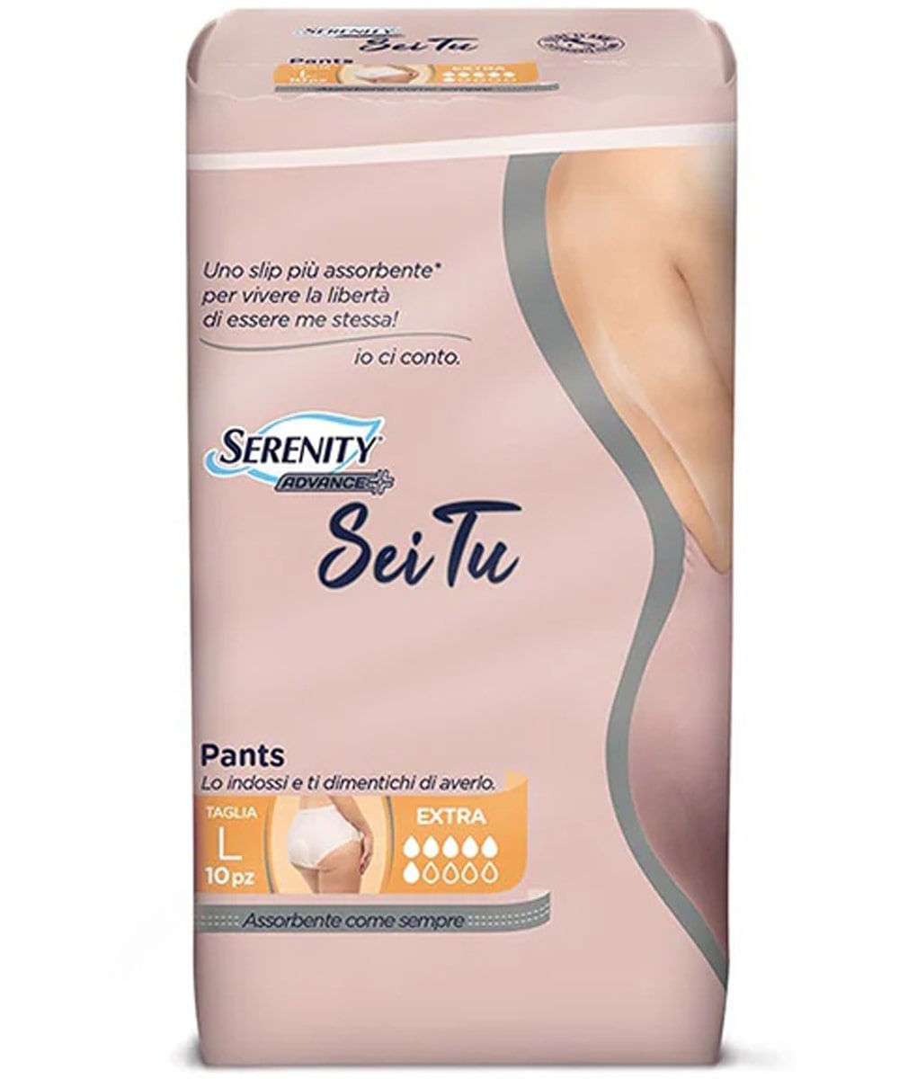 Immagine Serenity Pants Sei Tu Extra misura L, mutandina assorbente discreta e traspirante con doppie barriere laterali e sistema anti-odore.