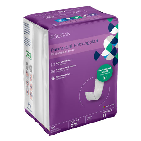 Pannolino rettangolare egosan con barriera conf. 30 pz. 