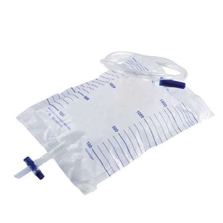 Sacca urina letto lt.2 tubo 130, vnr, rubinetto a t, conf.240 pz. 