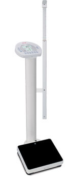 Bilancia dig. a colonna c/statimetro teles.,prof., c/omologazione kg.300 
