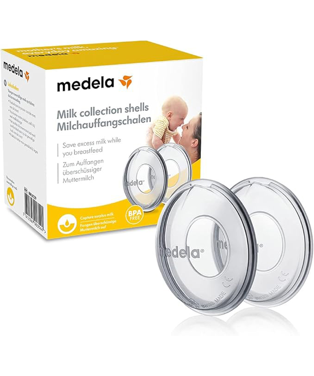 Medela Coppe Raccoglilatte, discrete e confortevoli, ideali per raccogliere il latte materno in eccesso senza sprechi, grazie al design morbido e flessibile in silicone.