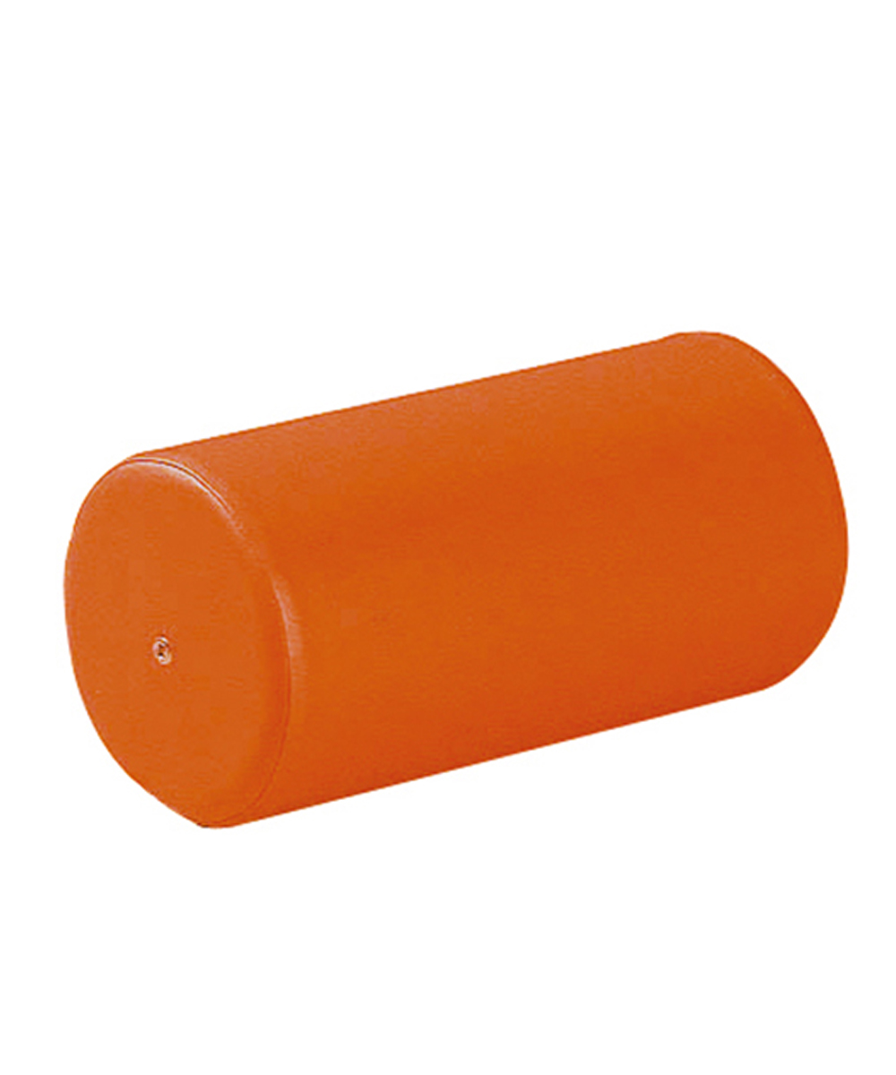 Cuscino cilindrico in gommapiuma con rivestimento in similpelle ignifuga, sfoderabile e lavabile, ideale per l’uso in ambito sanitario e assistenziale.