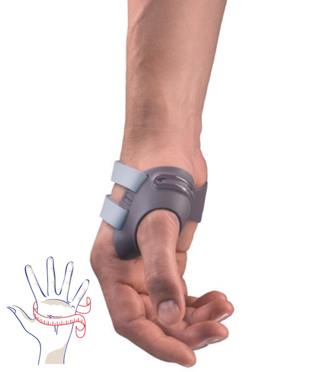tutore Push Ortho CMC per rizoartrosi, supporto dinamico per pollice e articolazione trapezio-metacarpale, ideale per riduzione dolore e stabilità.