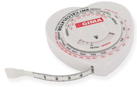 Metro tascabile retrattile 150 cm. con calcolatore frontale di bmi 