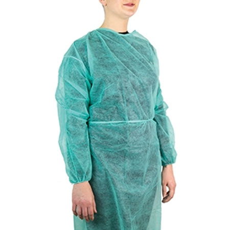 Camice mon. visitatore in tnt mis. unica verde chiaro conf. 10pz. 