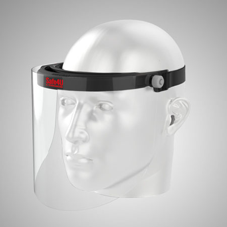 Visiera protettiva schermo rotante mod. "safe4u" made in italy ce 