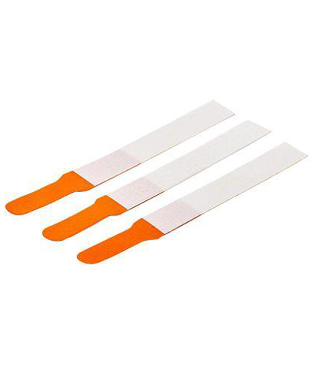 Confezione da 100 fiammiferi monouso di Fluorescina Sodica 1.0 mg, confezionati singolarmente e sterili, perfetti per tonometria e lenti a contatto.