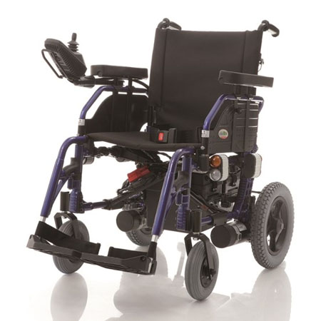 Carrozzina elettrica - escape dx con luci, sed. cm.46 comando a dx 