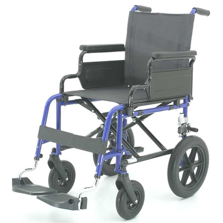 Carrozzina piegh. transito sed.40cm. doppia crociera, braccioli ribalt. 