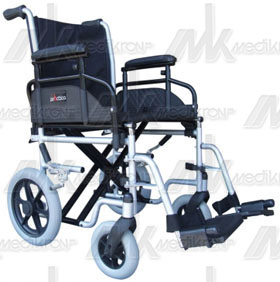 Carrozzina standard transito,doppia croc. bracciolo reg.in alt. sed45cm 