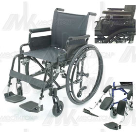 Carrozzina piegh.autosp.leggera sed.cm40 c/poggiagambe elev. bracc.reg 