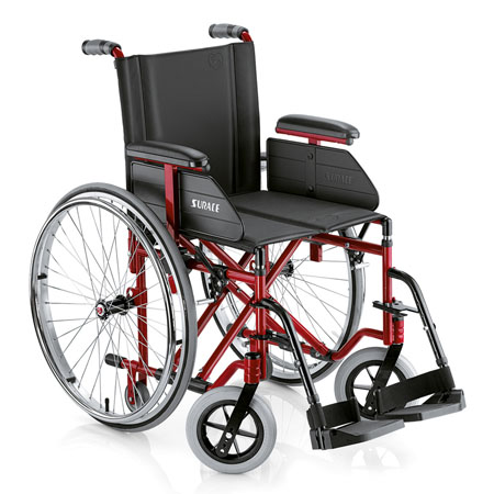 Carrozzina super sed. + prof. di 5cm,ruote grandi antirib.estr.blu 