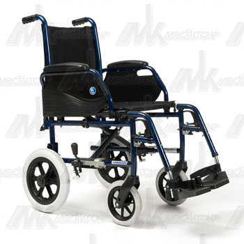 Carrozzina piegh. transito jazz s50 sed. cm.42 ruote post. diam. 30 cm. 