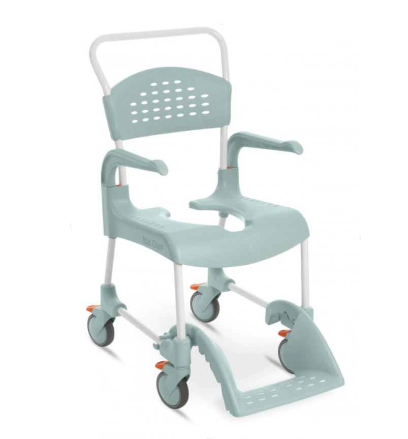 Sedia da doccia clean cm. 55 con 4 ruote frenanti col. verde 