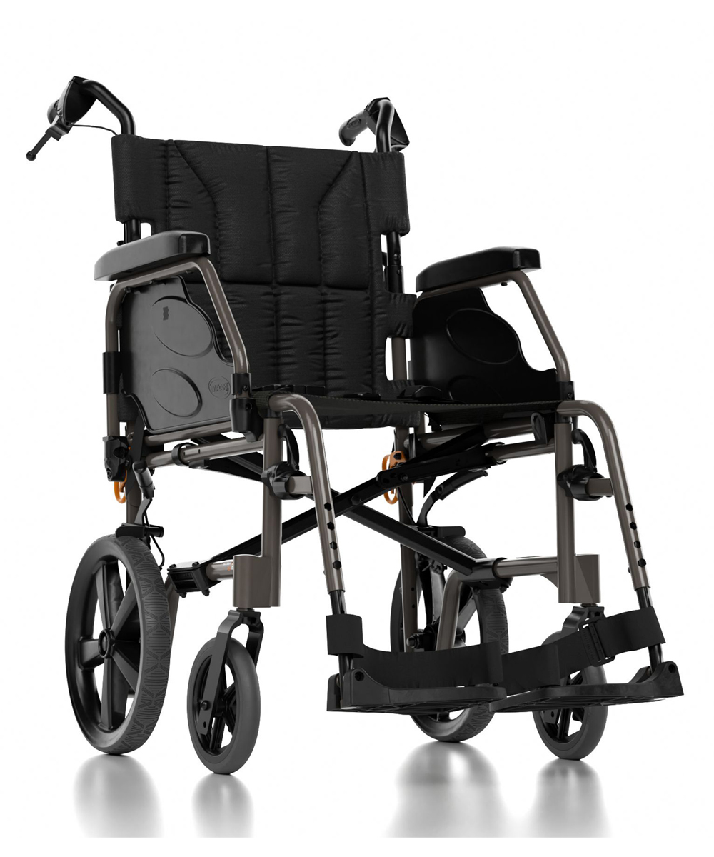 Carrozzina piegh. da trans.action 2 ng telaio alluminio sed. 45,5 cm 