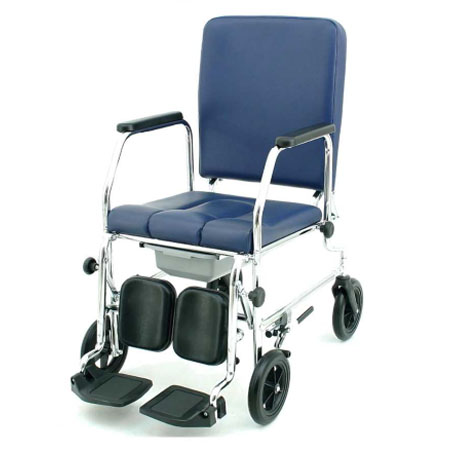 Carrozzina rigida sed. cm. 43 con braccioli e poggiatesta 