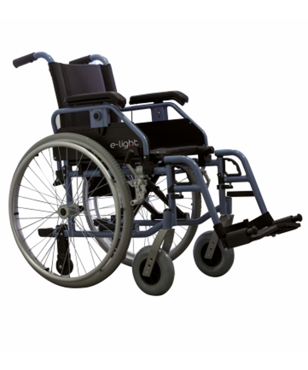 Carrozzina pieghevole in alluminio con ruote estrazione rapida, braccioli ribaltabili e pedane estraibili. Perfetta per chi cerca leggerezza, comfort e manovrabilità.