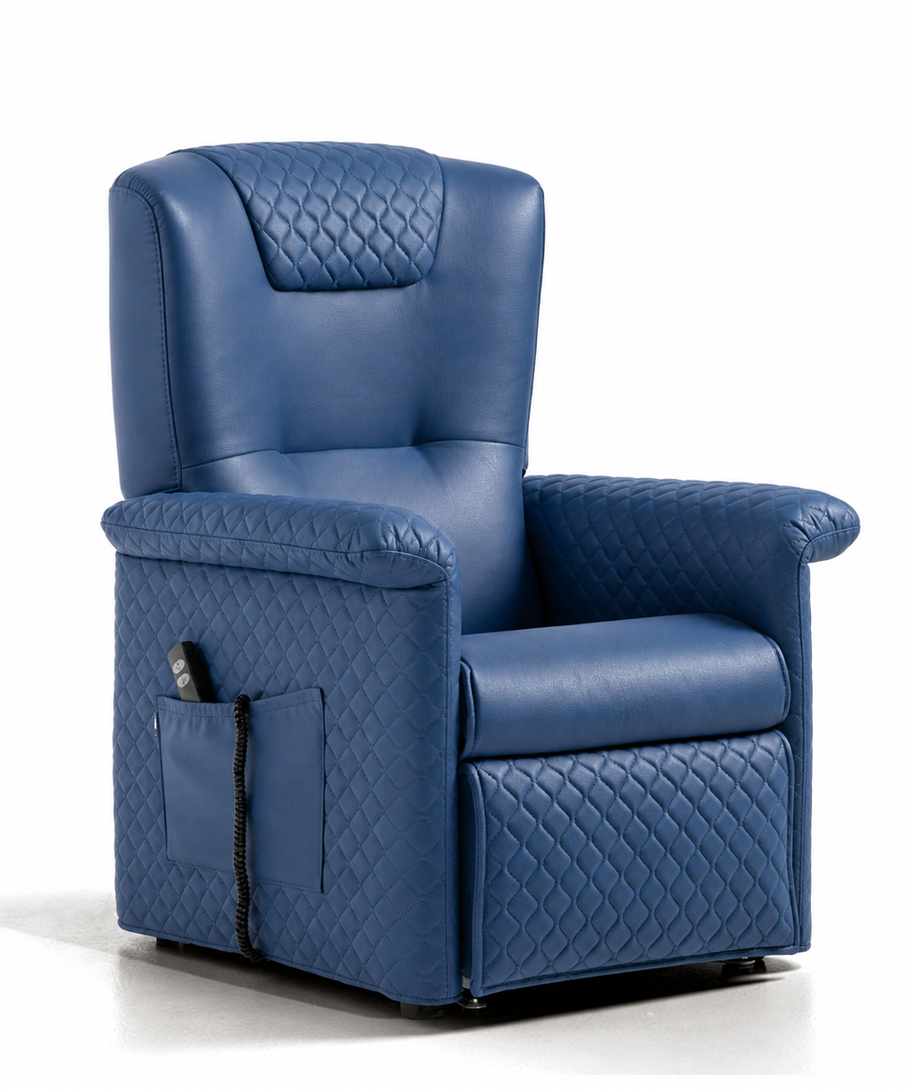 Poltrona k30 2 motori e roller funz. lift ignifuga col blu 