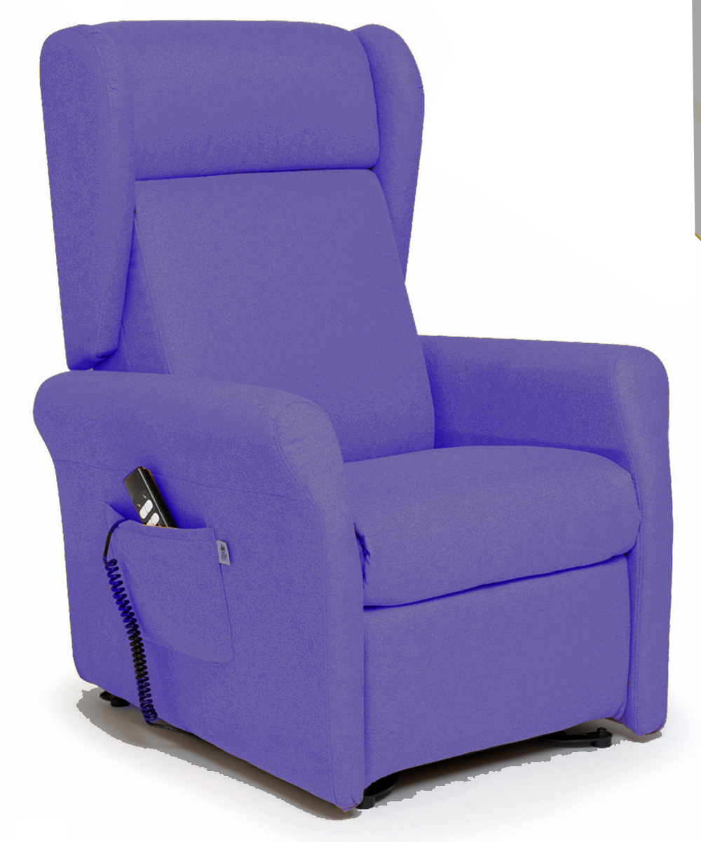 Poltrona k902 c/roller 2 motori funz. lift/relax max 130kg col blu 