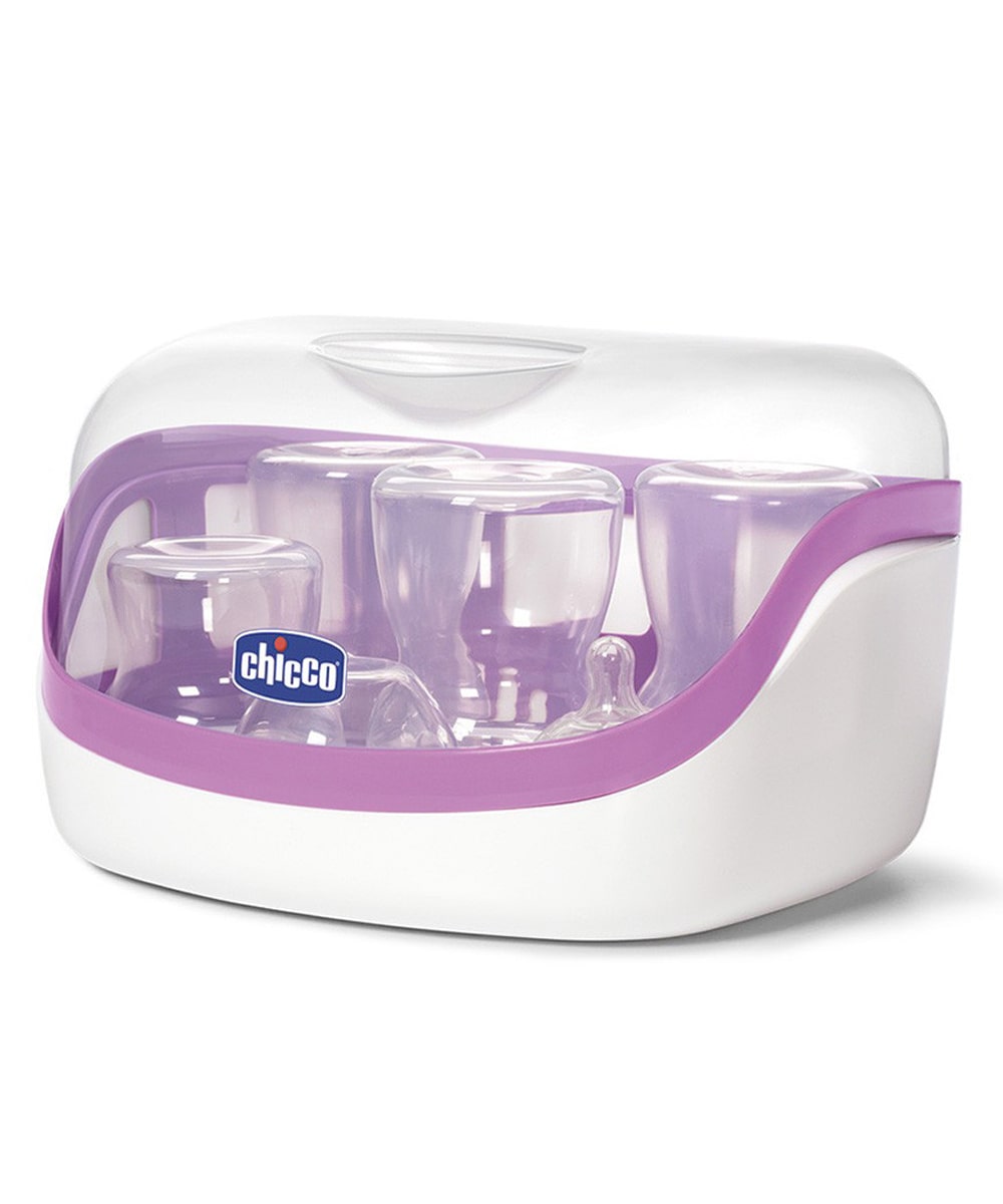 Sterilizzatore Chicco Step Up Sterilnaturalmaxi per microonde, con design compatto e capacità elevata, ideale per biberon e accessori per neonato.