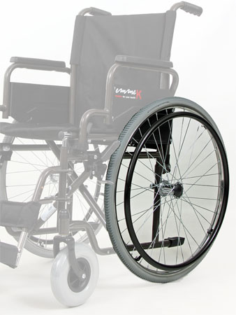 Ruota post. cm60 con corrimano in plast.x carrozzine emmek 23282/3 