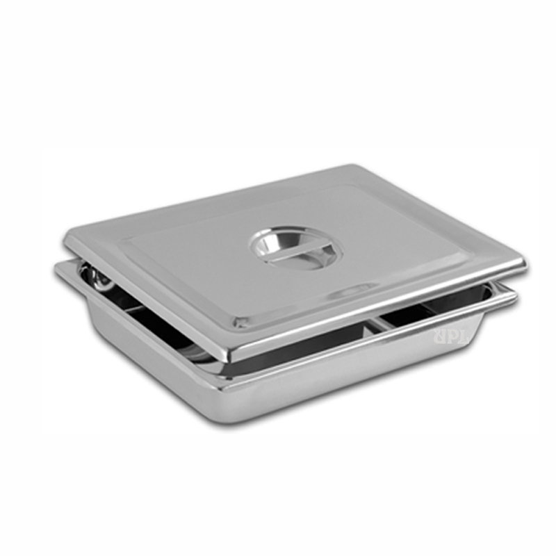 Bacinella inox c/coperchio mis. cm. 35,5x25,4x50mm 