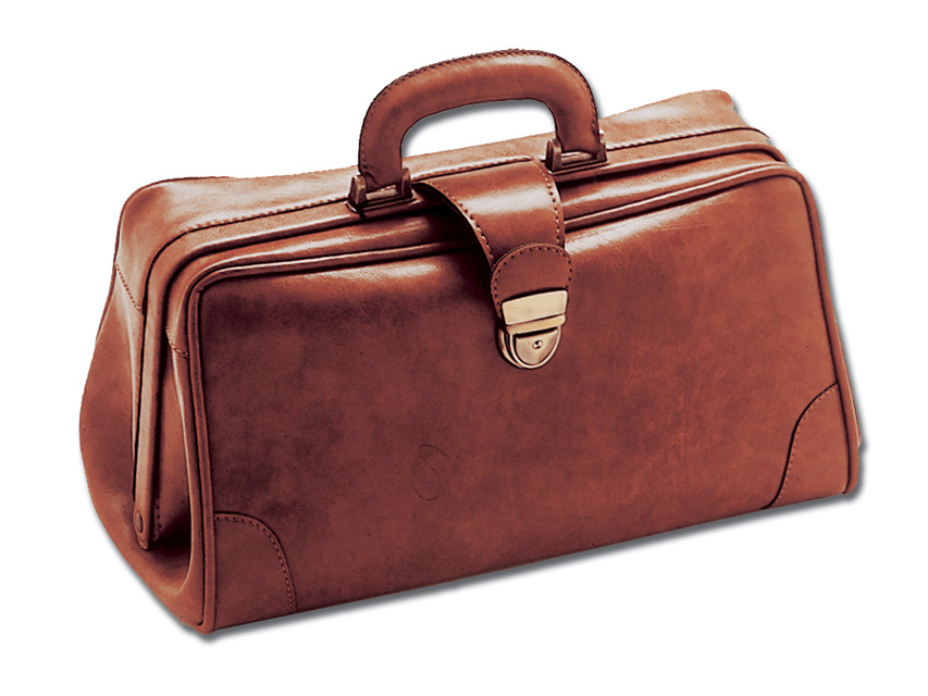Borsa medico skay cognac, tasca int. con lampo, cm. 38x20x20h. 