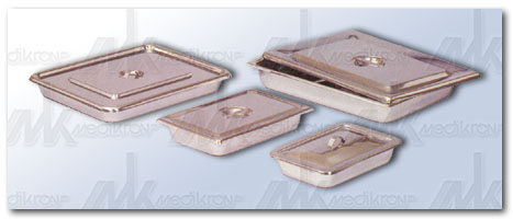 Bacinella inox c/coperchio 26x17x4,7  