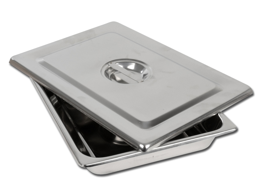 Bacinella inox con coperchio cm. 35,5x25,4x5h. 