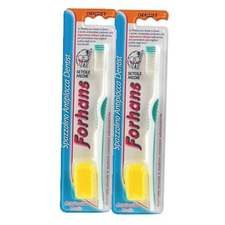 Spazzolini dentist forhans setole medie twin pack pz. 2 