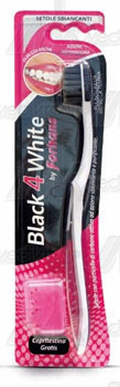Spazzolino black 4 white forhans setole medie sbiancanti 