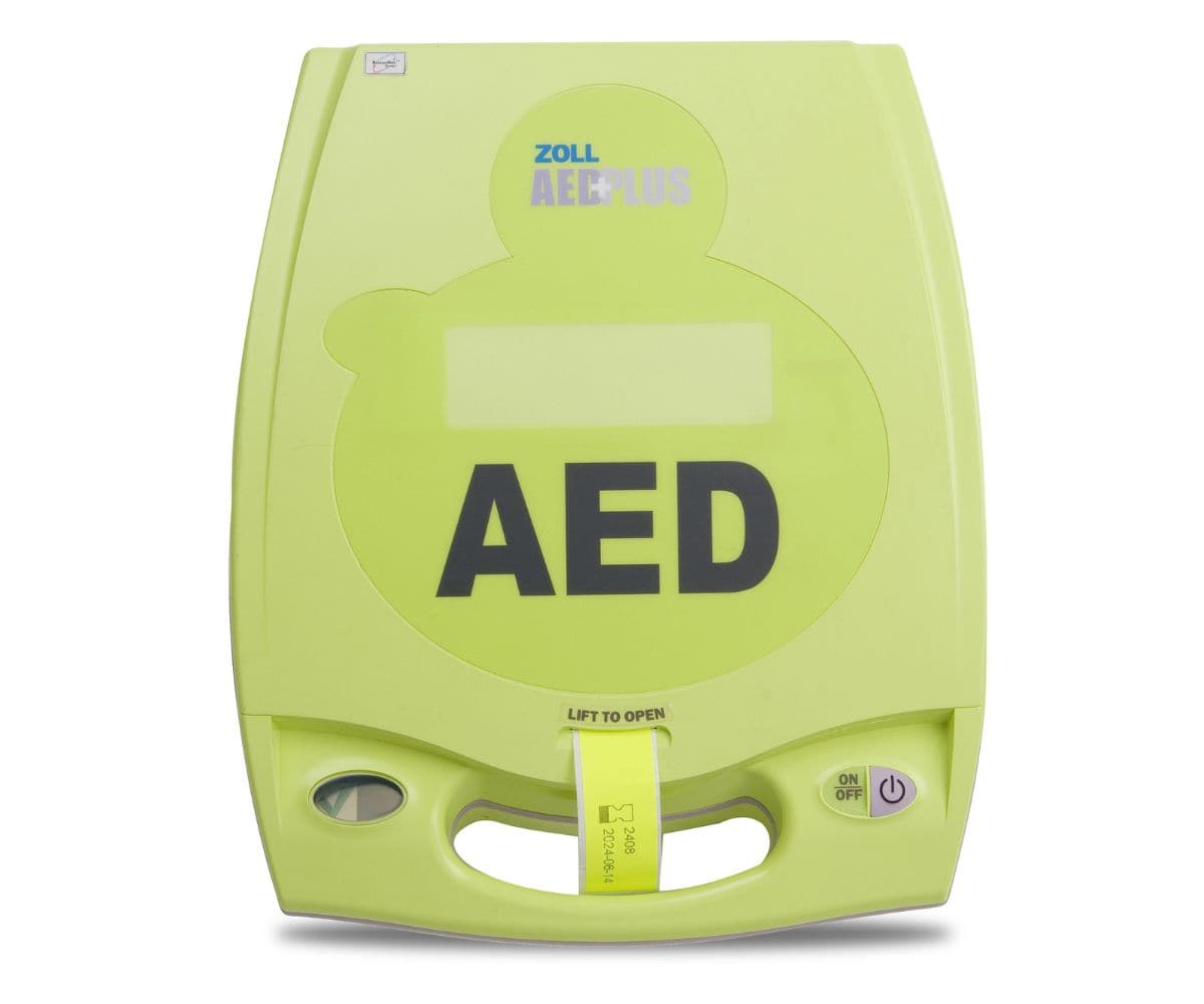 Defibrillatore ZOLL AED Plus® con Real CPR Help®. Feedback in tempo reale, elettrodi di lunga durata, e resistenza a polvere e umidità.
