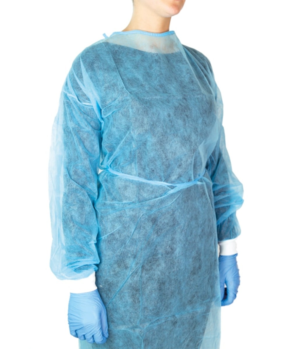 Camice tnt pronto intervento str polsini/cot cint/vita lacci/collo blu 