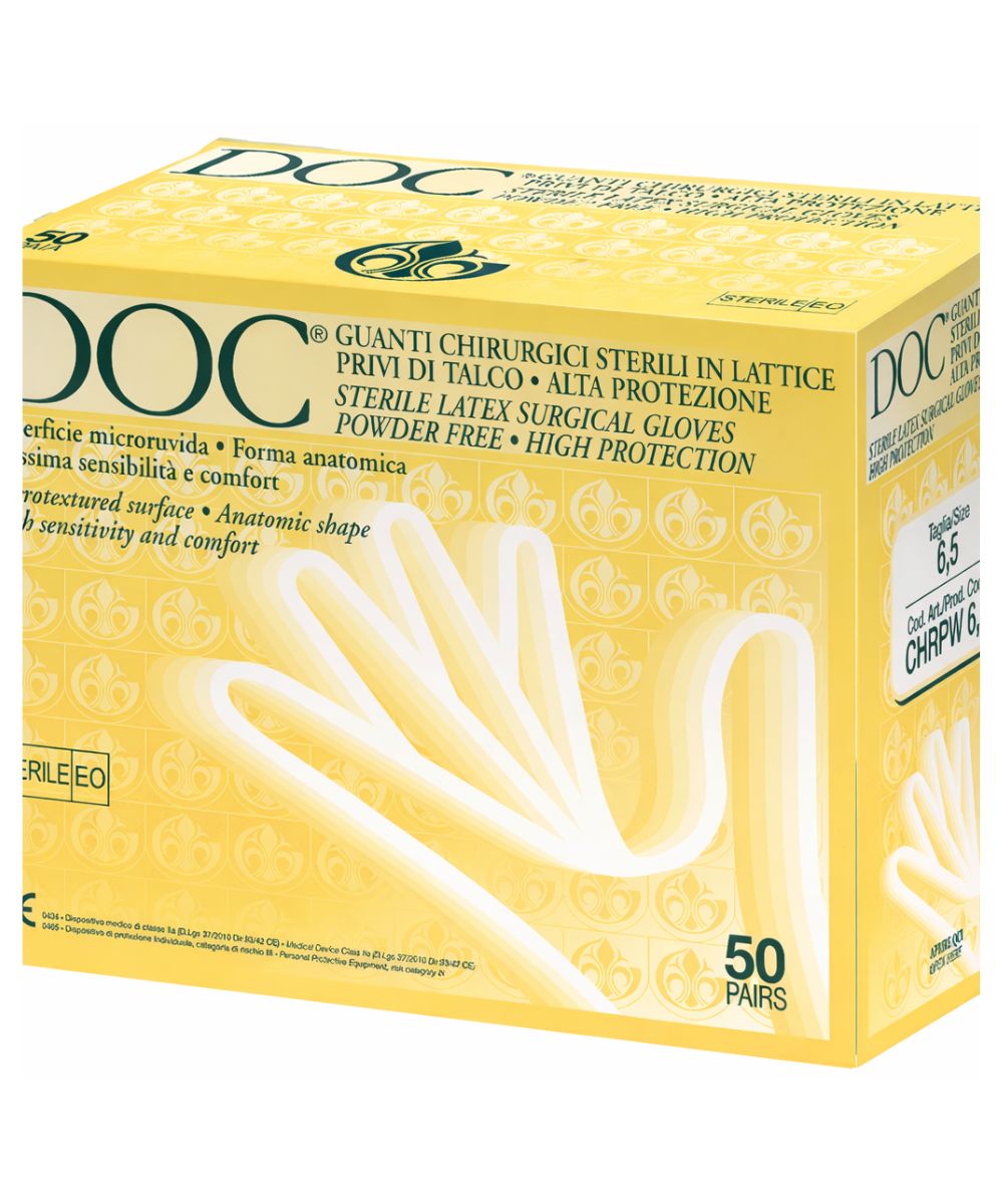 guanti chirurgici in lattice non talcati misura 6,5 sterili confezione 50 paia