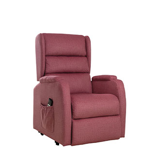 Poltrona Lady Slim Plus rosso, rivestimento in microfibra antigoccia e antimacchia, design compatto, doppio motore per massimo comfort.