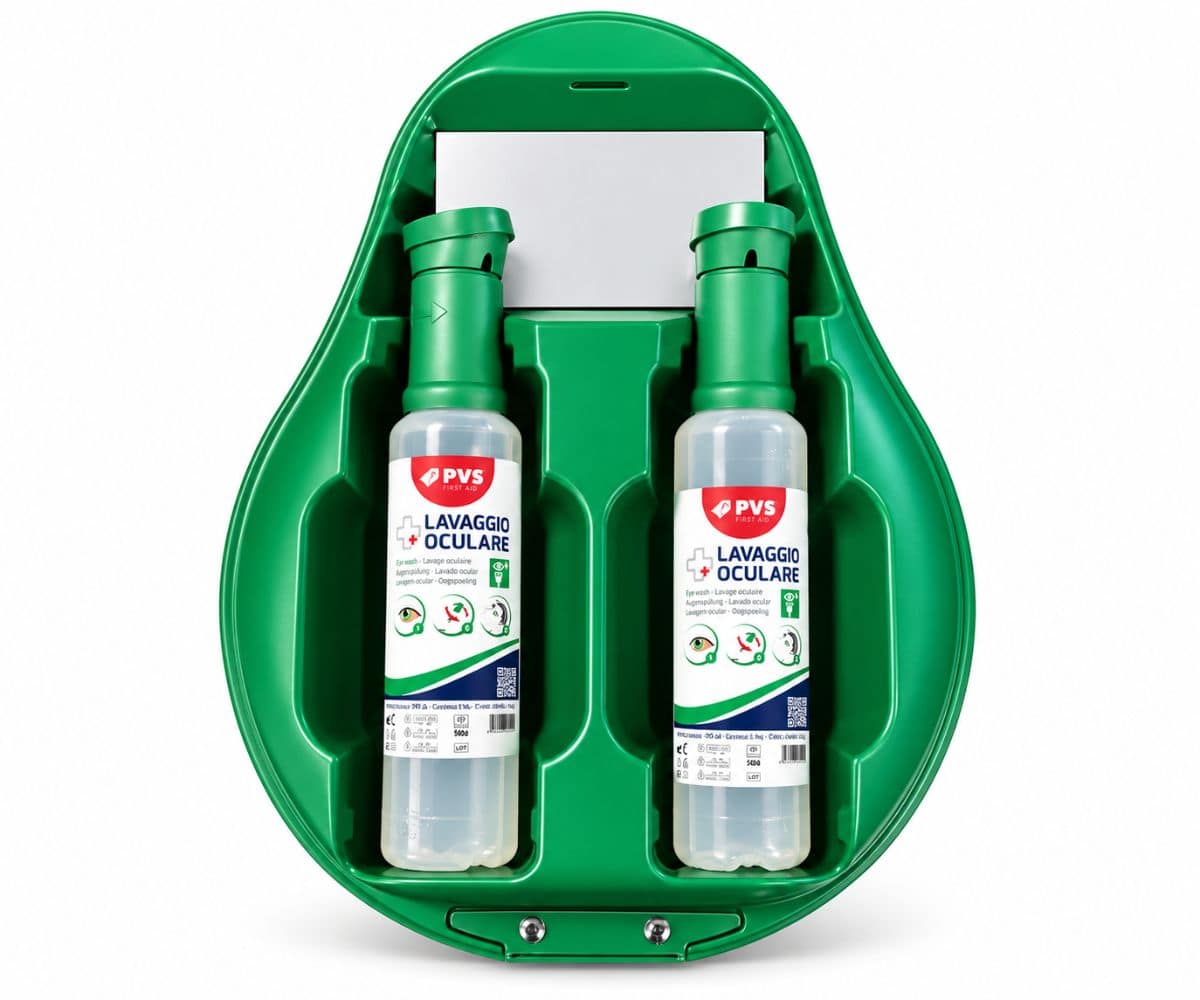 Lavaocchi kit a parete DROP con 2 flaconi sterili - 500 ml