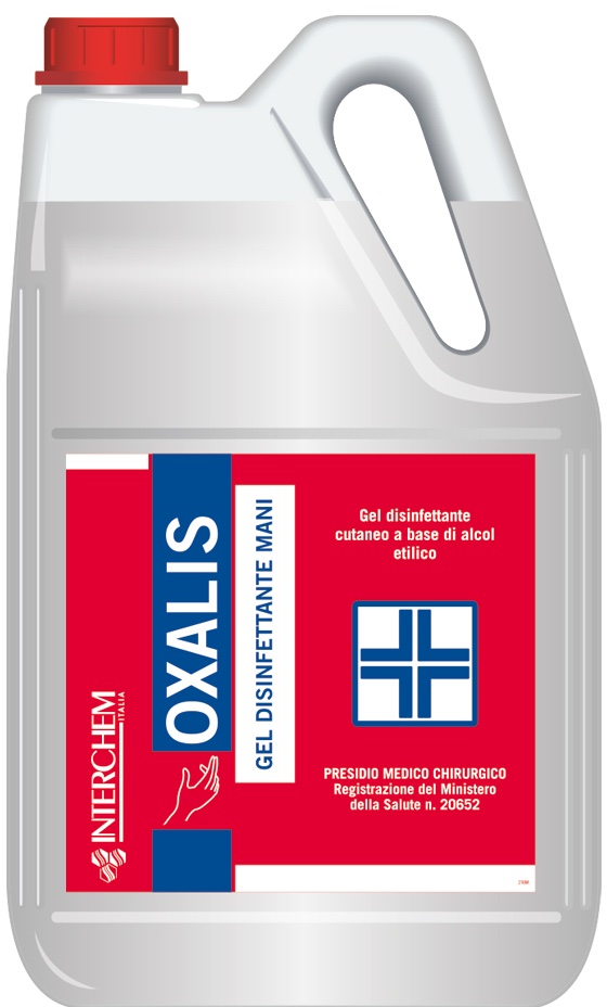 Gel disinfettante mani oxalis a base di alcool tanica 5000ml pmc 