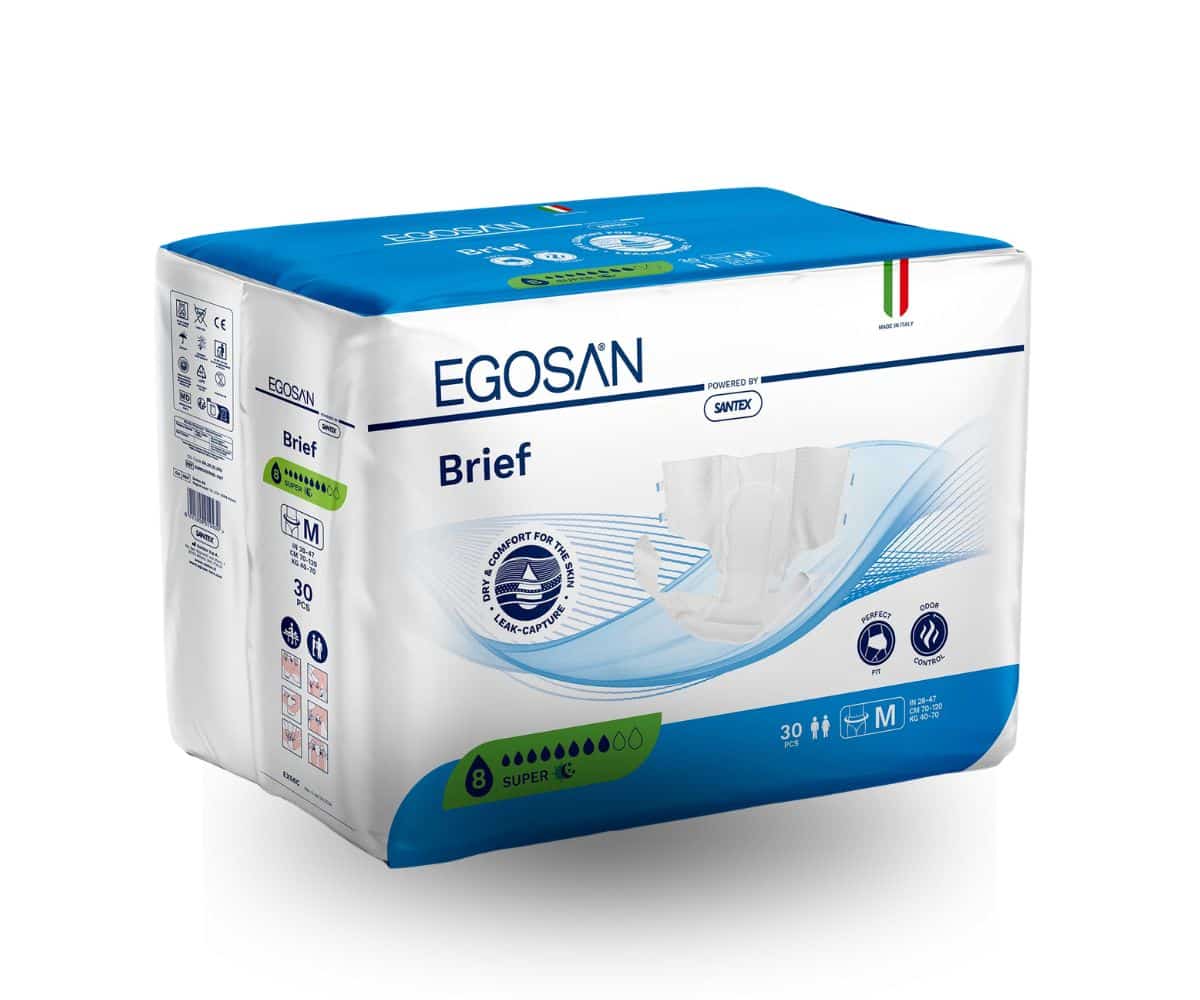 Dettaglio del tessuto non tessuto effetto cotone dei pannoloni Egosan Super