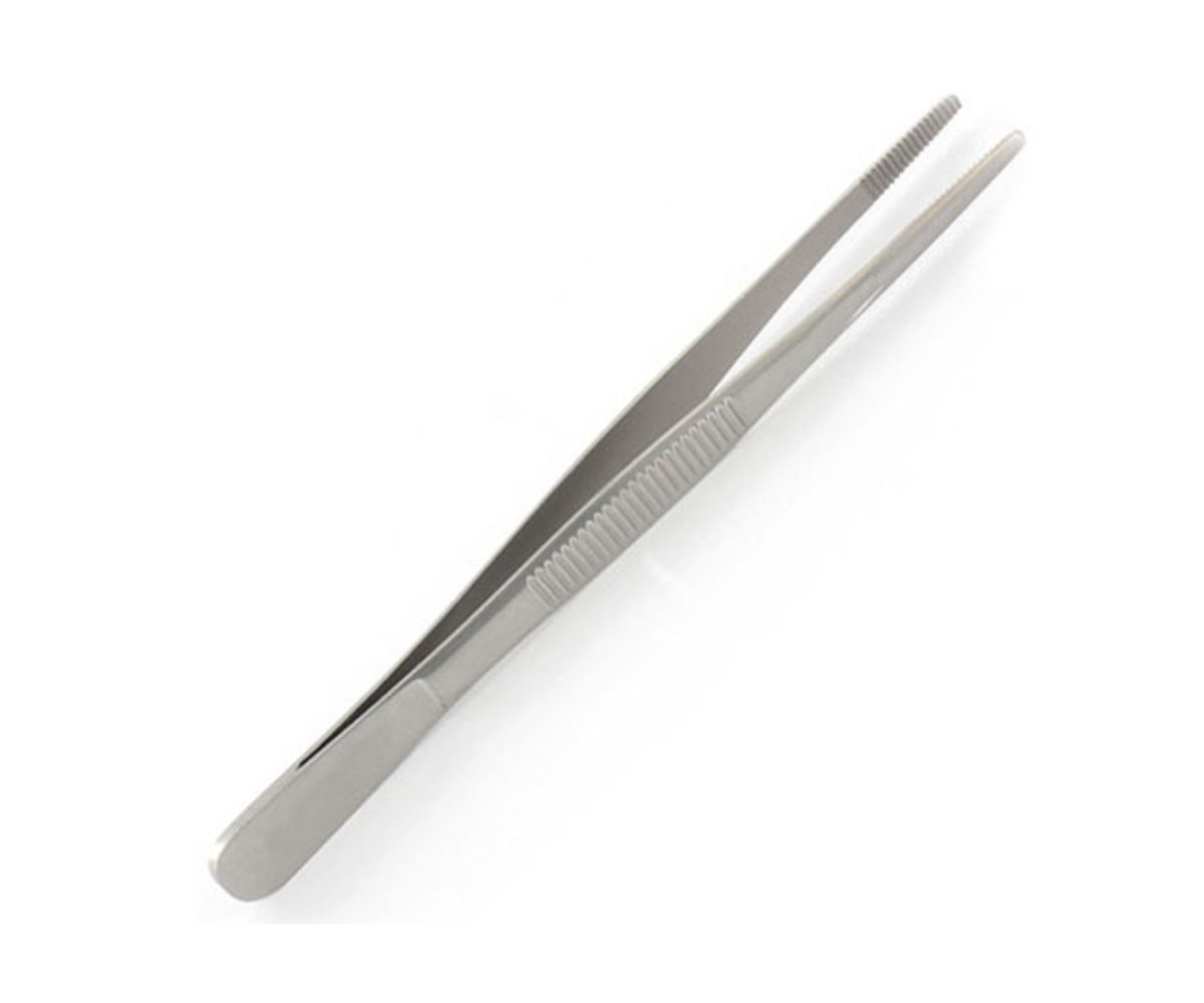 Pinza anatomica Semkin diritta A/G 12,5 cm in acciaio inossidabile, vista frontale
