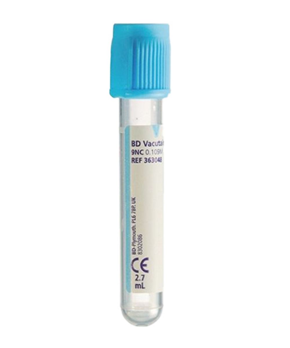 Provette BD Vacutainer 2,7 ml con sodio citrato tappo celeste 13x75 mm
