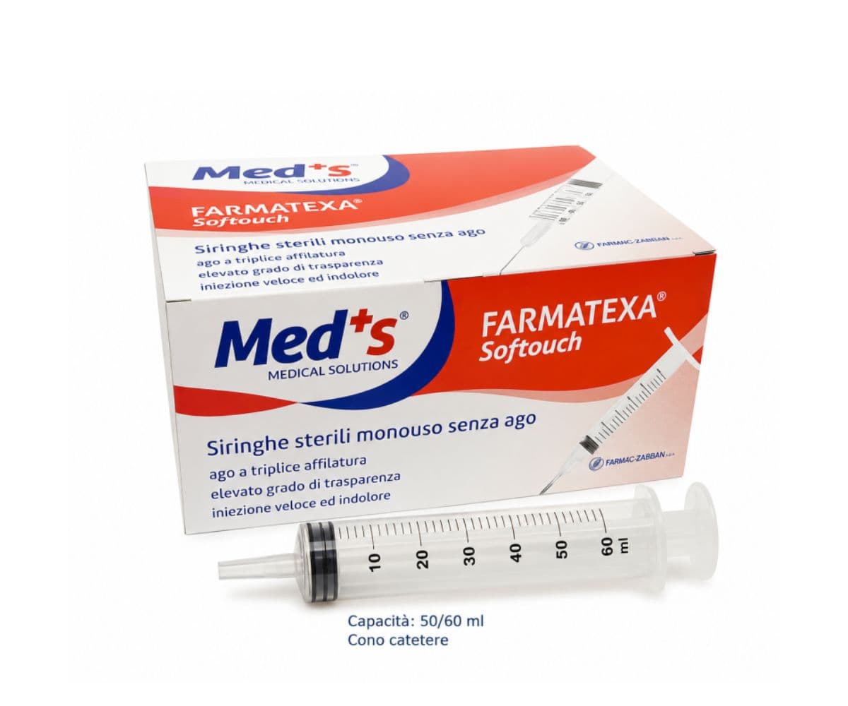 Siringa 50/60 ml con cono catetere centrale sterile monouso
